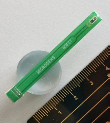 A picture of a packaged ISFET ready for evaluation