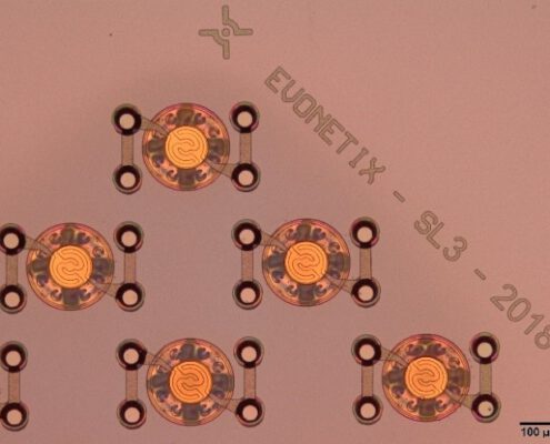 dna sequencing lab on a chip chip showing individual sites for synethesis