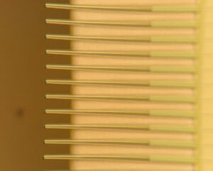 FLEXIT silicon nitride fingers Microscope image of the TriPleX fingers after fabrication and post-processing.
